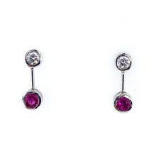 Load image into Gallery viewer, Platinum, Ruby &amp; Diamond Earrings
