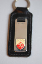 Load image into Gallery viewer, University of Kent Enamelled Key Ring, Sterling Silver &amp; Leather
