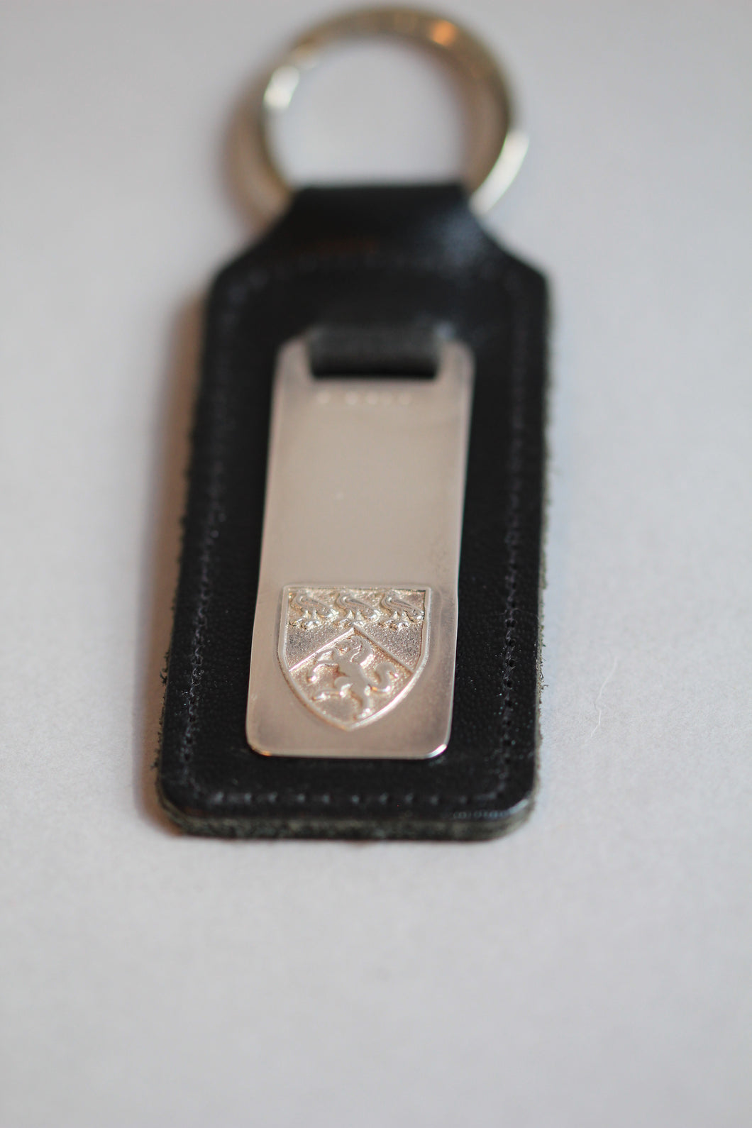 University of Kent key Ring, Sterling Silver & Leather
