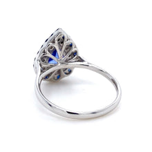 Load image into Gallery viewer, 18ct White Gold, 0.90ct Tanzanite, Diamond, &amp; Sapphire Double Cluster Ring
