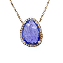 Load image into Gallery viewer, 9ct Yellow Gold, 4.95ct Tanzanite &amp; Diamond Pendant
