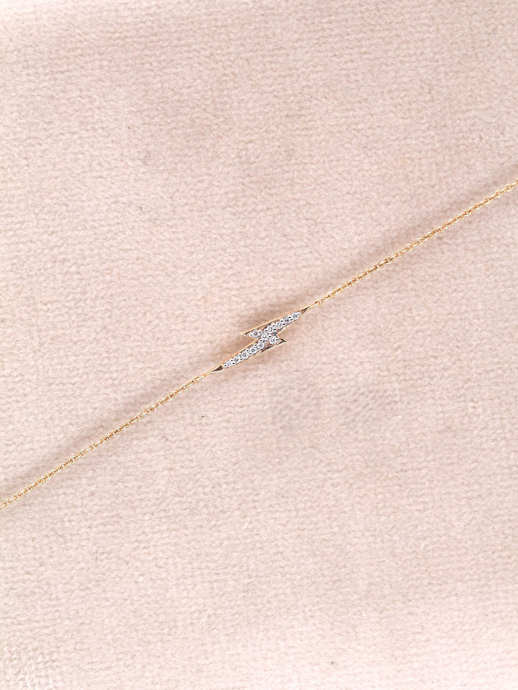 Solid Gold and Diamond Lightning Bolt Bracelet