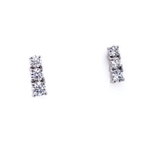 Load image into Gallery viewer, 18ct White Gold, 1.03ct Diamond Trilogy Earrings
