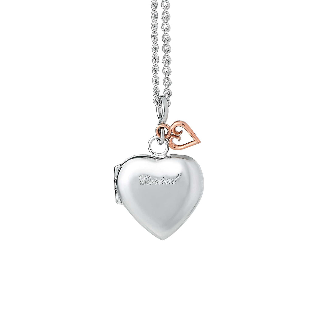 Cariad® Locket, Sterling Silver & Welsh Gold