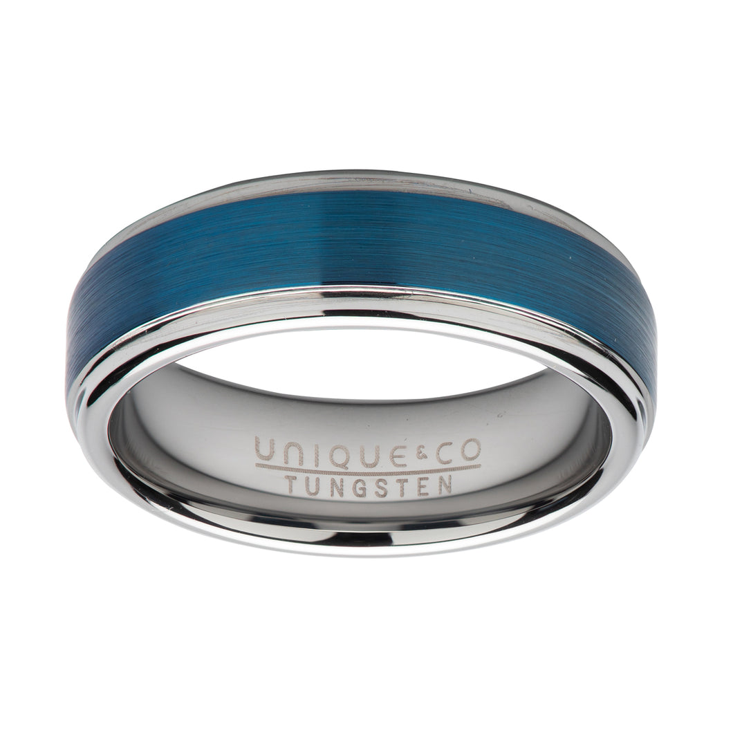 Tungsten Carbide Ring with Blue Plating