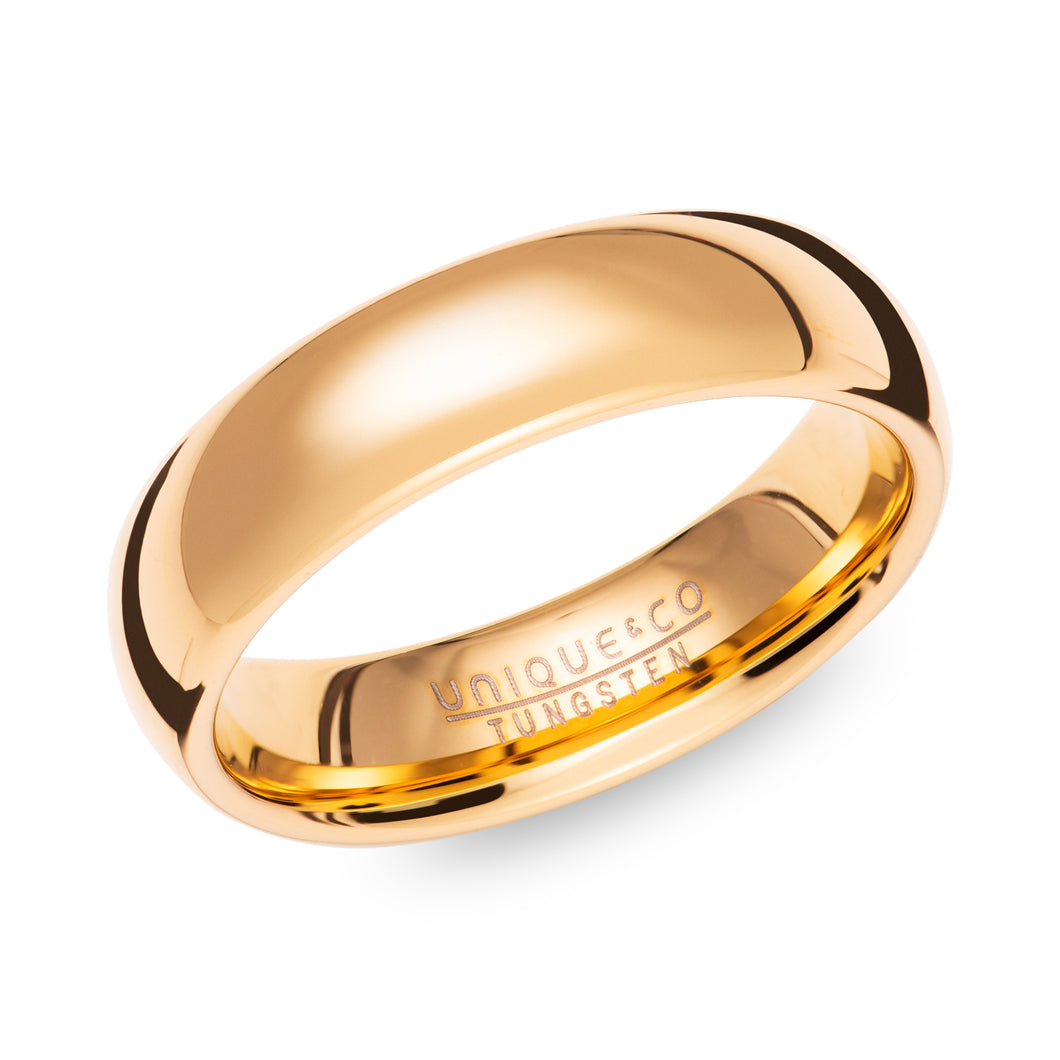 Tungsten Carbide Ring with Yellow Plating