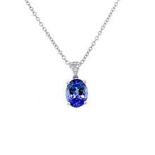 Load image into Gallery viewer, 18ct White Gold, 2.18ct Tanzanite &amp; Diamond Pendant
