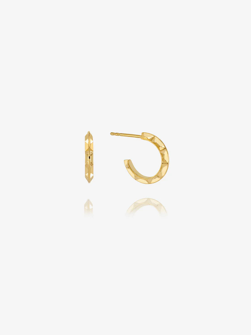 Mini Arrow Spike Hoop Earrings, Gold