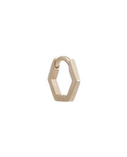 Load image into Gallery viewer, Hexagon Huggie Hoop, Solid Gold
